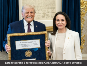 Em encontro com Trump, María Corina Machado gera repercussão ao oferecer medalha do Nobel