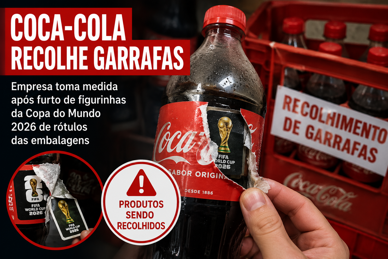 Coca-Cola recolhe garrafas após furto de figurinhas da Copa do Mundo 2026