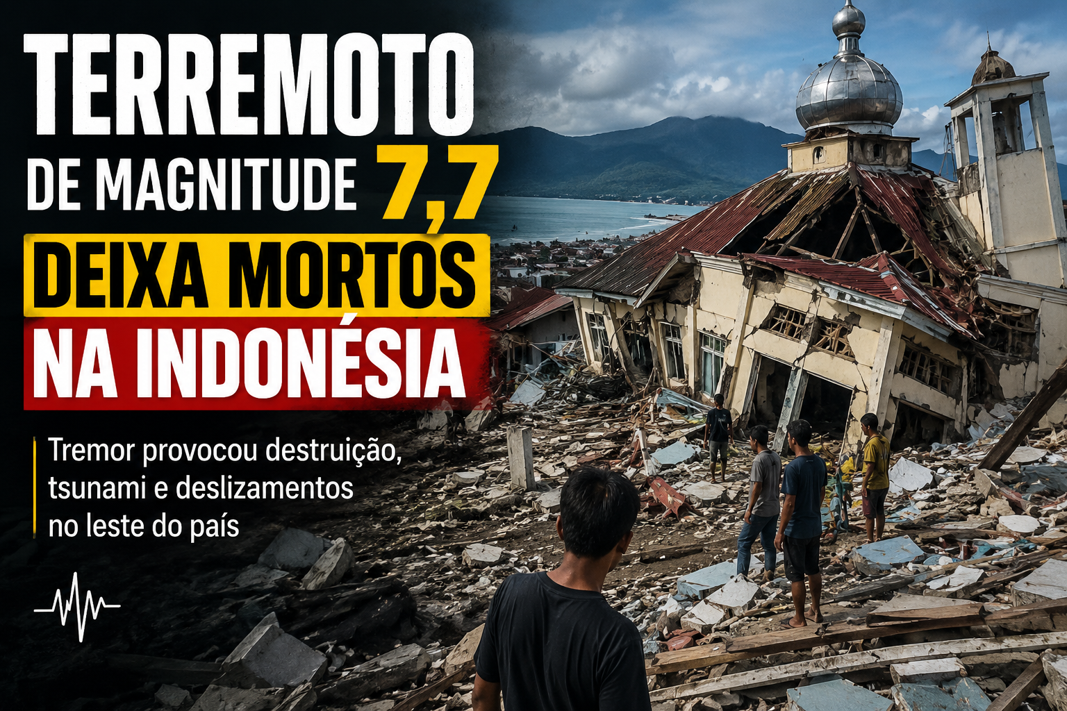 Terremoto de magnitude 7,7 deixa ao menos 47 mortos na Indonésia