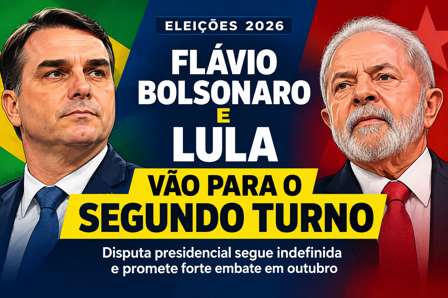 Flávio Bolsonaro e Lula disputarão o segundo turno para a Presidência